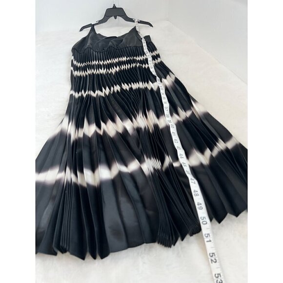 New AllSaints Size L Curtis satin tie dye pleated midi dress *No Sweater Top* - Picture 7 of 13
